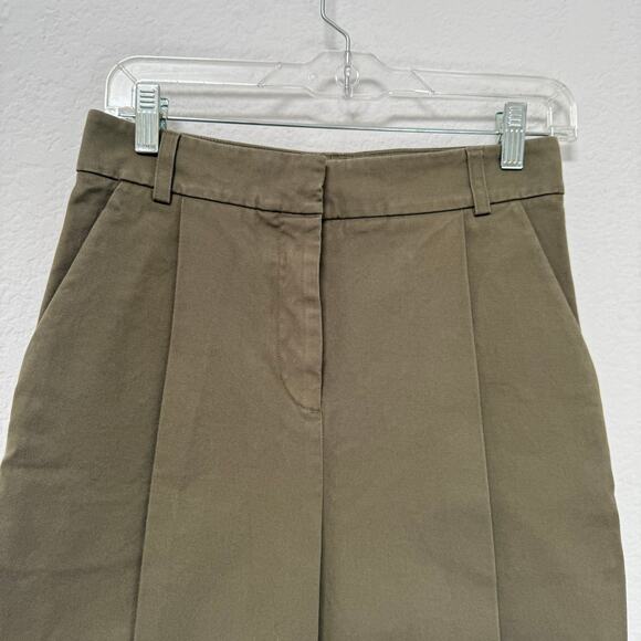 YMC Market Trouser Pants Pleated Cropped High Waist Olive Size XS - Picture 4 of 6